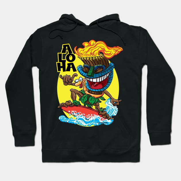 Aloha Tiki Surfer Hoodie by eShirtLabs